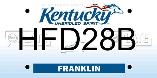 HFD28B Kentucky License Plate