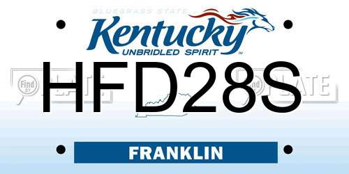HFD28S Kentucky License Plate