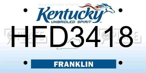 HFD3418 Kentucky License Plate