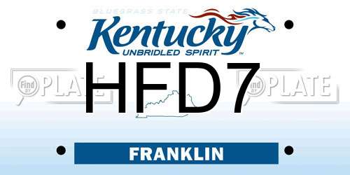 HFD7 Kentucky License Plate