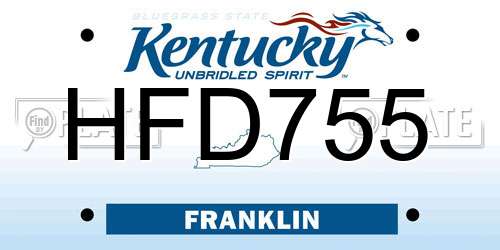 HFD755 Kentucky License Plate