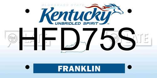 HFD75S Kentucky License Plate