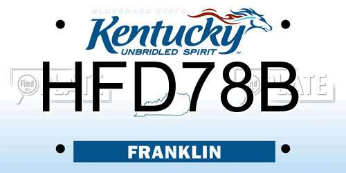 HFD78B Kentucky License Plate