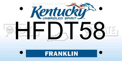 HFDT58 Kentucky License Plate