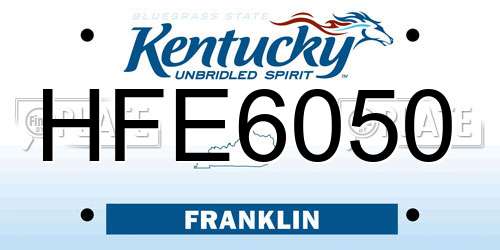HFE6050 Kentucky License Plate