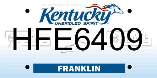 HFE6409 Kentucky License Plate