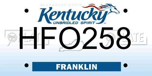HFO258 Kentucky License Plate