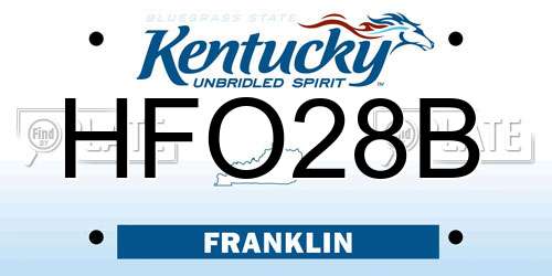 HFO28B Kentucky License Plate