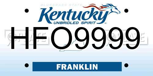 HFO9999 Kentucky License Plate
