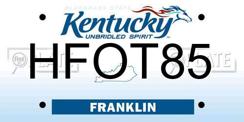 HFOT85 Kentucky License Plate