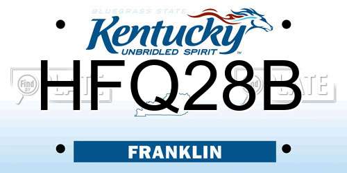 HFQ28B Kentucky License Plate