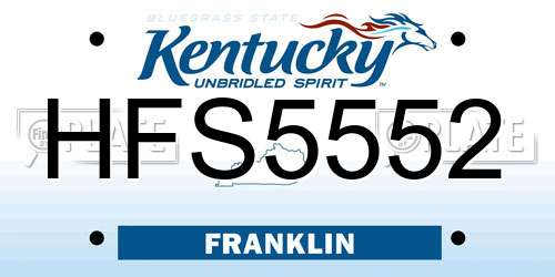 HFS5552 Kentucky License Plate