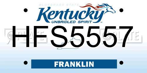 HFS5557 Kentucky License Plate