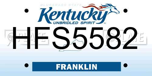 HFS5582 Kentucky License Plate