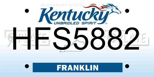 HFS5882 Kentucky License Plate