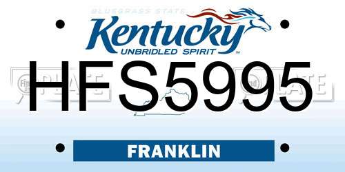 HFS5995 Kentucky License Plate
