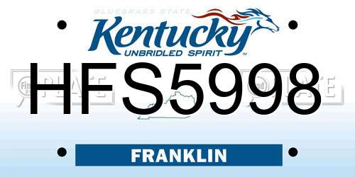 HFS5998 Kentucky License Plate