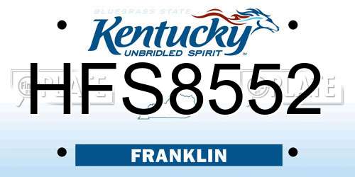 HFS8552 Kentucky License Plate