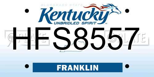 HFS8557 Kentucky License Plate