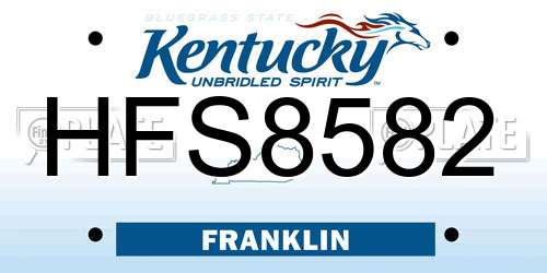 HFS8582 Kentucky License Plate