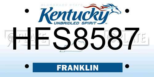 HFS8587 Kentucky License Plate