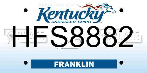 HFS8882 Kentucky License Plate