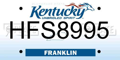HFS8995 Kentucky License Plate