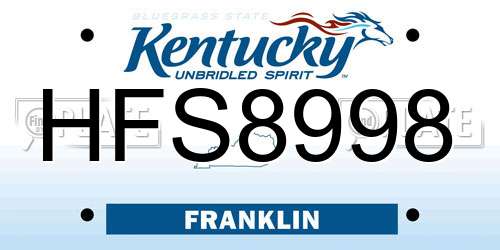 HFS8998 Kentucky License Plate
