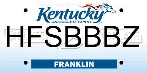 HFSBBBZ Kentucky License Plate