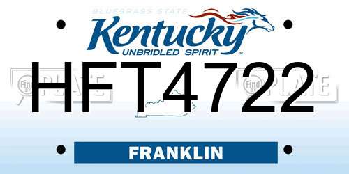 HFT4722 Kentucky License Plate