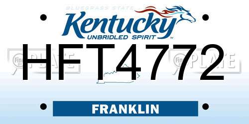 HFT4772 Kentucky License Plate