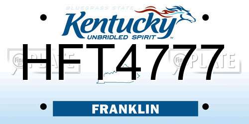 HFT4777 Kentucky License Plate