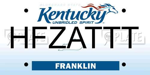 HFZATTT Kentucky License Plate