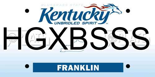 HGXBSSS Kentucky License Plate