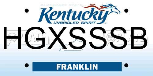 HGXSSSB Kentucky License Plate