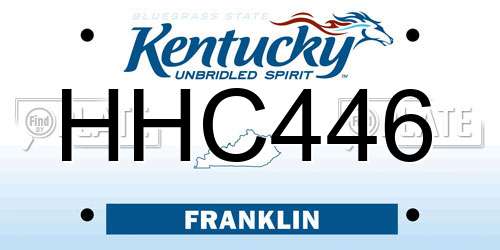 HHC446 Kentucky License Plate