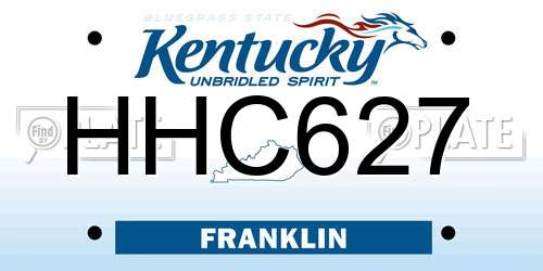 HHC627 Kentucky License Plate