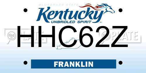 HHC62Z Kentucky License Plate