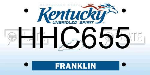 HHC655 Kentucky License Plate