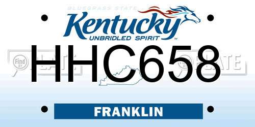HHC658 Kentucky License Plate