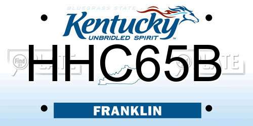 HHC65B Kentucky License Plate