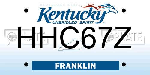 HHC67Z Kentucky License Plate