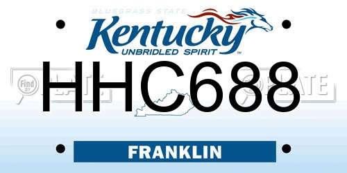 HHC688 Kentucky License Plate