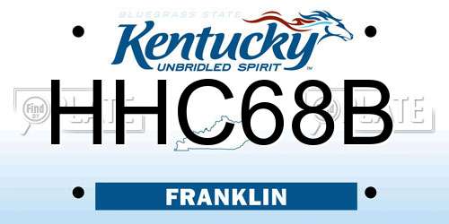 HHC68B Kentucky License Plate