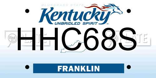 HHC68S Kentucky License Plate