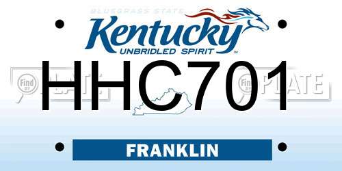 HHC701 Kentucky License Plate