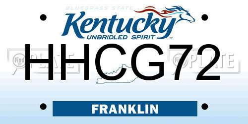 HHCG72 Kentucky License Plate