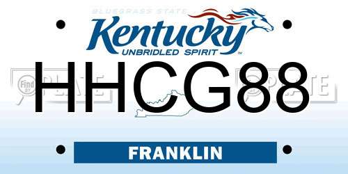 HHCG88 Kentucky License Plate