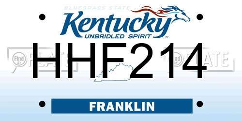 HHF214 Kentucky License Plate