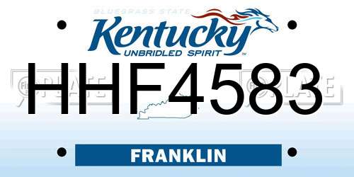 HHF4583 Kentucky License Plate